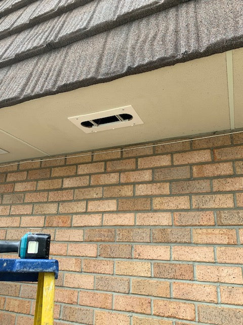 Replacement Oval Soffit Vent 4"W x 12"L, ASA Resin and self-aligning frame, with removal metal screen, White or Light Beige