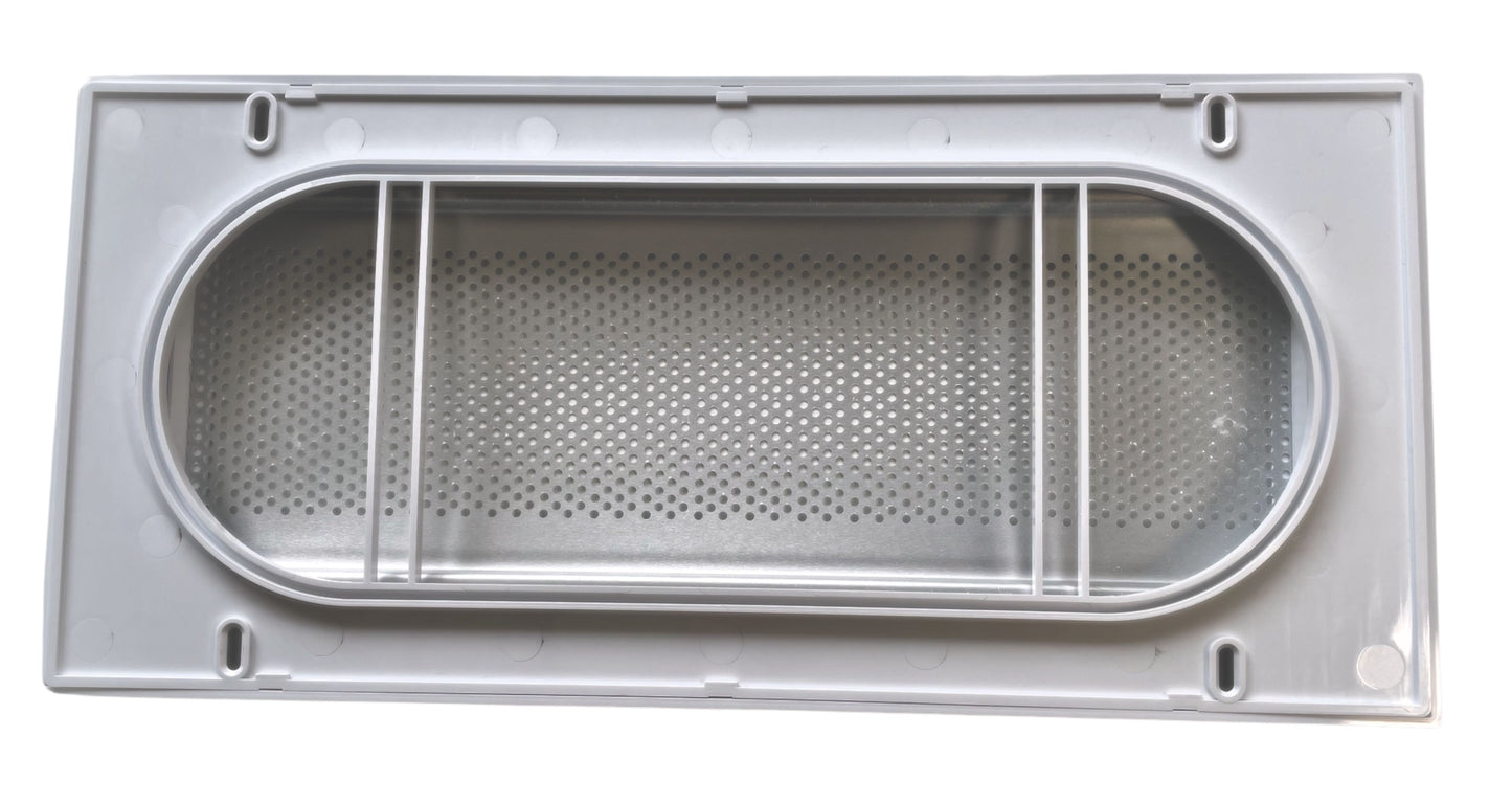 16 inch Soffit Vent, with White Screen, ASA Base Resin with UV Protection, White