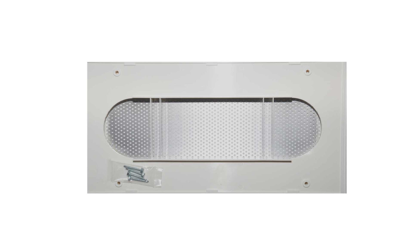 Replacement Oval Soffit Vent 4"W x 12"L, ASA Resin and self-aligning frame, with removable metal screen, White (PACKAGE OF 10)