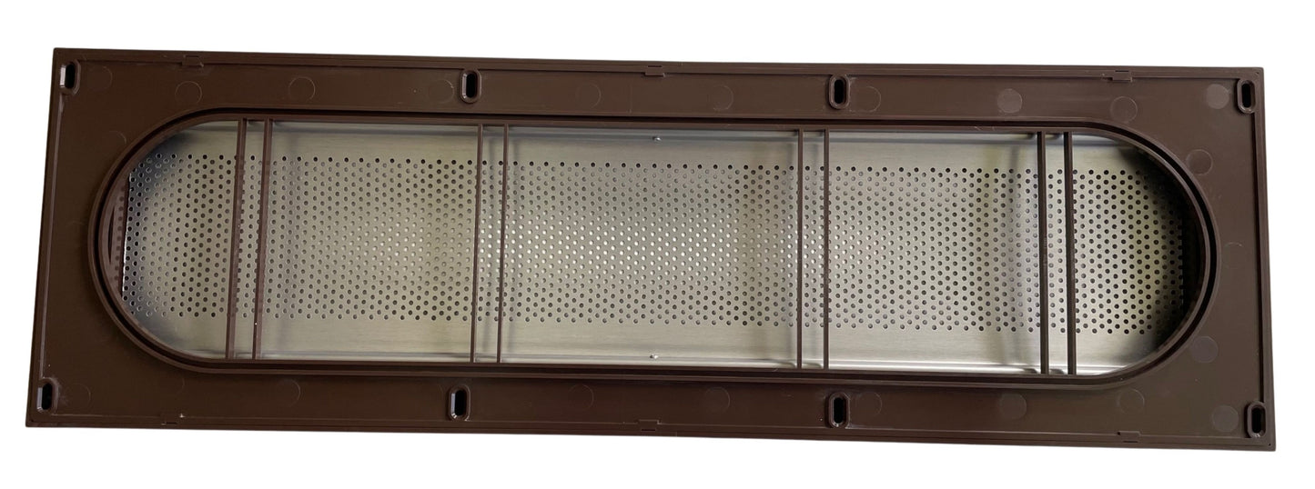 24 inch Soffit Vent with Brown Screen, ASA Base Resin with UV Protection, Brown