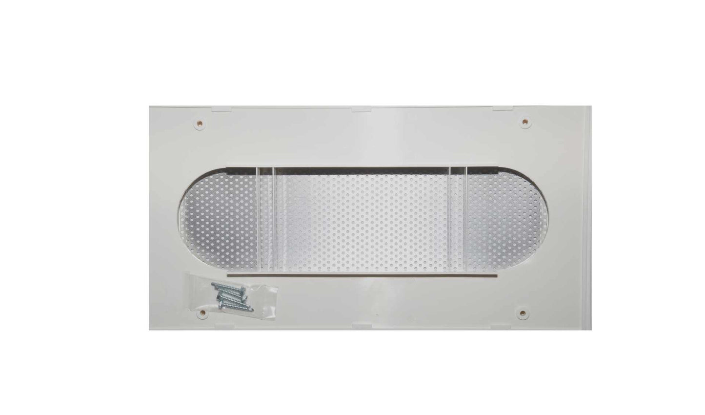 Replacement Oval Soffit Vent 4"W x 12"L, ASA Resin and self-aligning frame, with removal metal screen, White